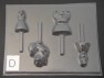 396sp Alice in Wonderland Queen and Cat Chocolate Candy Lollipop Mold